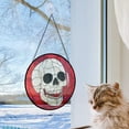 thumbnail image 5 of Stained Glass Window Hanging - Halloween Decoration White Skeleton Skull Suncatcher for Door Garden Spooky Red Sun Catchers Gothic Decor Horror Gifts for Women Men Friend Boy, 5 of 6