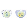 NUK Cute-as-a-Button Glow-in-The-Dark Orthodontic Pacifiers, Boy, 0-6 Months, 2-Pack