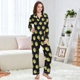 thumbnail image 4 of FORMRS Womens Pajama Set Long Sleeve Top and Pants with Pockets Soft Comfy Lounge Sleepwear, Sizes S-2XL, Black Volleyball Pattern, 4 of 7