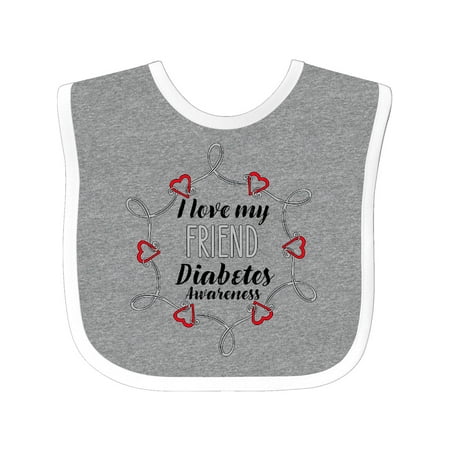 

Inktastic I Love My Friend Diabetes Awareness Gift Baby Boy or Baby Girl Bib