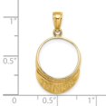 thumbnail image 5 of Auriga Fine Jewelry 14K Yellow Gold Polished 3-Dimensional Tennis Visor Charm Pendant for Women (L-20 mm,W-15.3 mm), 5 of 6