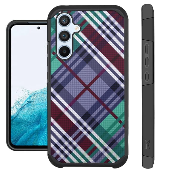 Compatible with Samsung Galaxy A54 5G; Hybrid Fusion Guard Phone Case Cover (Purple Plaid)
