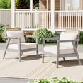 thumbnail image 4 of 2 Pieces Outdoor Patio Chairs, Wooden Patio Chairs Set with Armrests, Outdoor Chairs with Cushions for Patio, Garden, Deck, Poolside, Light Gray, 4 of 9
