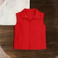 thumbnail image 2 of Jalioing Toddler Kids Outdoor Vest Boys Girls Solid Color Zip Up Collared Vest Casual Summer Travelling Vest with Pocket, 2 of 8