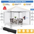 thumbnail image 6 of HOTEEL 10x10 Gazebo Canopy Tent with 4 Netting Sidewalls,Pop up Gazebo Tents,Outdoor Party Tents with Sandbags,Light Gray, 6 of 8