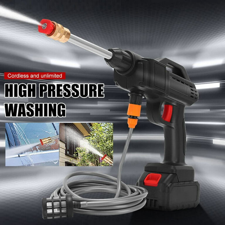 21V Small Power Cordless Washer Portable Pressure Washer with Battery  Electric Pressure Washer Adjustable Nozzle 16.5ft Hose with Filter for