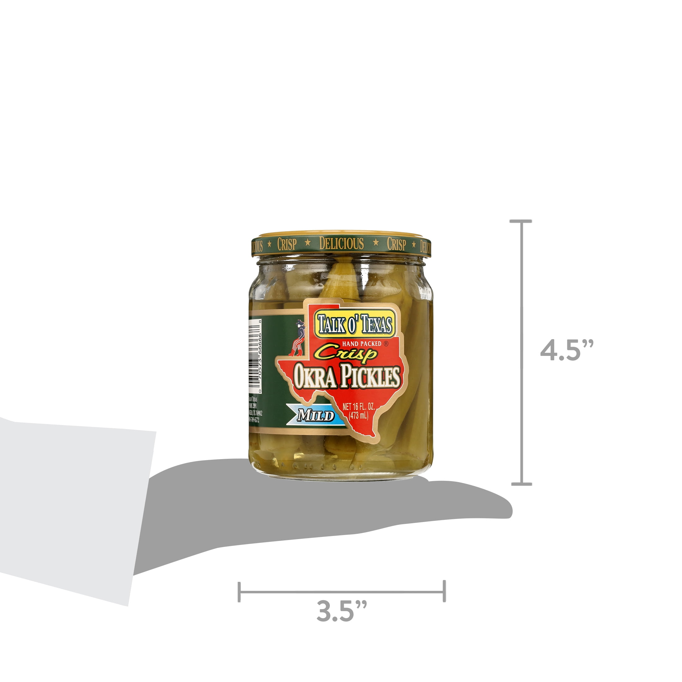 Talk O' Texas Mild Okra Pickles, 16 fl oz