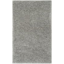 SAFAVIEH Supreme Charlton Solid Plush Polyester Shag Area Rug, Silver, 3' x 5'