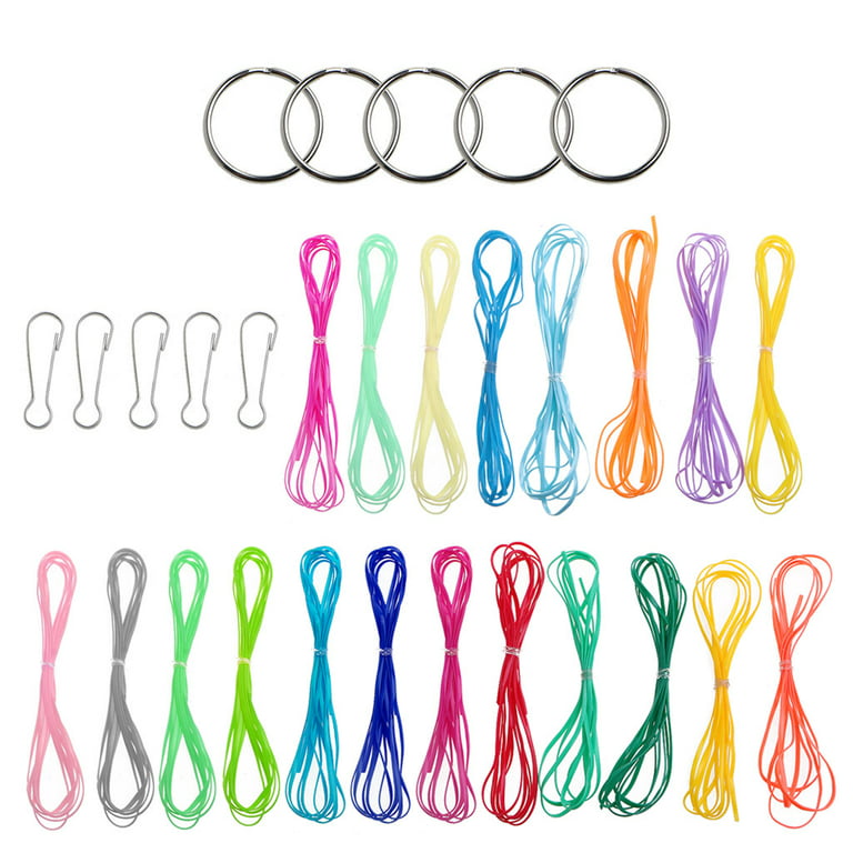 Plastic Lacing Cord Kit with Key Chain Rings, Hooks, Clasps, 10 Colors –  BrightCreationsOfficial