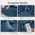 thumbnail image 5 of California Design Den Queen Bed Sheet Set - 400 Thread Count 100% Cotton Sheets, Soft Sateen, Durable Bedding with Deep Pockets - Peacock Blue, 5 of 9