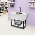 thumbnail image 2 of Large Kitchen Sink Freestanding PP Restaurant Laundry Sink with Soap Dispenser, 2 of 12