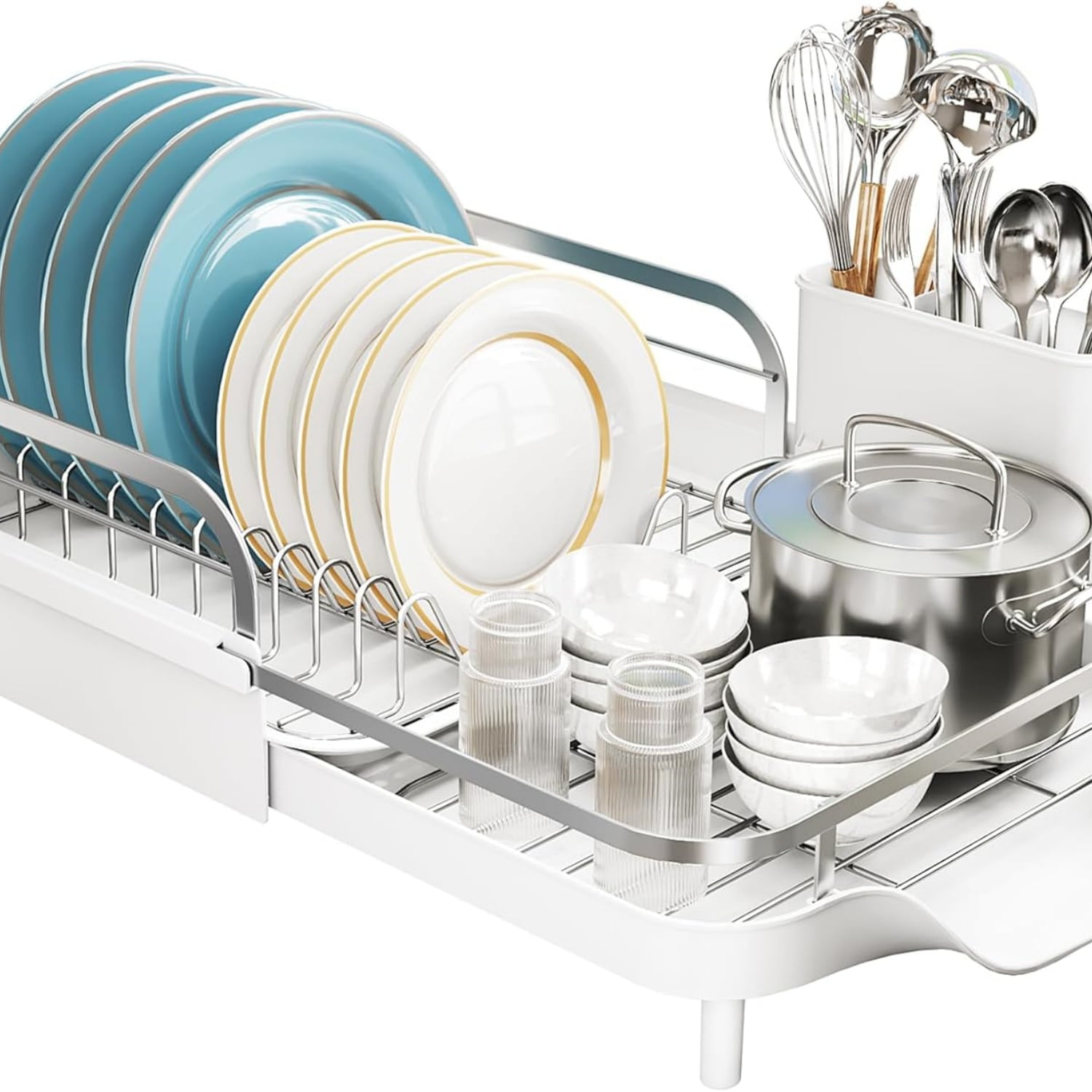 Sabatier Expandable Stainless Steel Dish Rack with Rust-Resistant