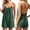 Army Green, variant on Women's Spaghetti Strap Scoop Neck Backless Romper Loose Casual Summer Outfit with Pockets