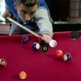 thumbnail image 3 of RayChee 48in Portable Pool Table,  Folding Billiard Game Tables for Kids and Adults with Locking Legs, Adjustable Feet, Balls, Cues, Triangle, Chalk, Brush for Family Game Room (Red)), 3 of 7