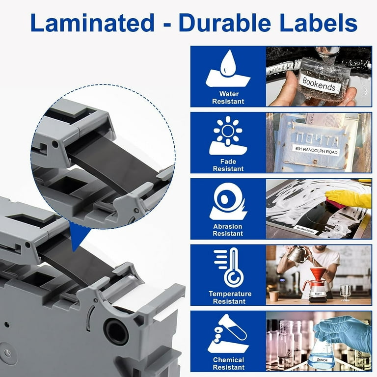 10-Pack for Brother P-Touch Label Tape 12mm 0.47 White TZe-231