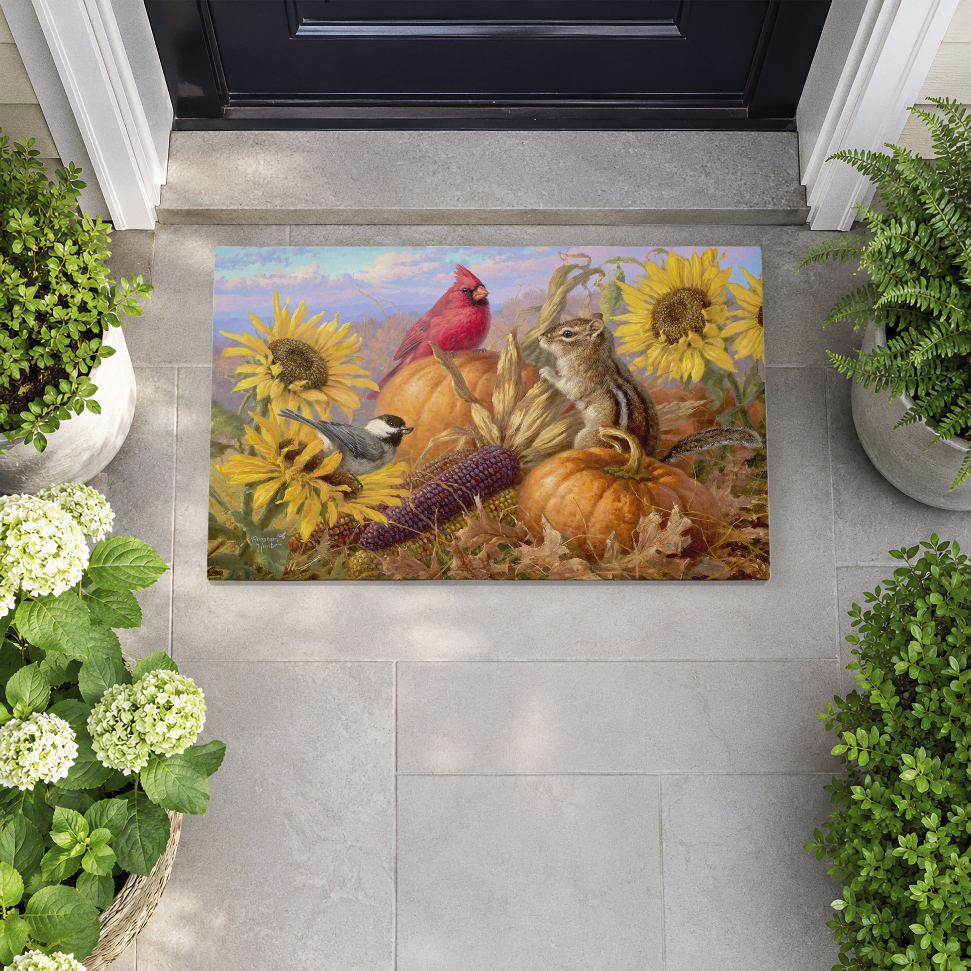 Stupell Industries Bountiful Harvest Happiness Printed Outdoor Door Floor Mat, design by Abraham Hunter