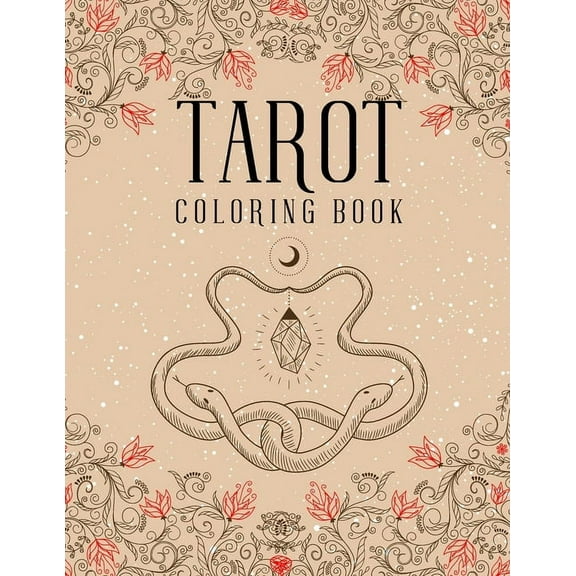 Tarot Coloring Book: Magic Witch Cards Shadows Coloring Book, (Paperback)