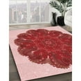 thumbnail image 3 of Ahgly Company Machine Washable Indoor Round Transitional Pastel Pink Area Rugs, 8' Round, 3 of 7