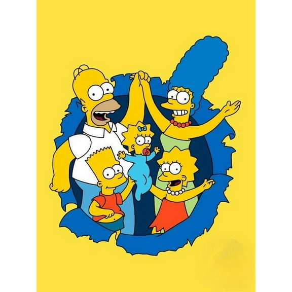 The Simpsons Diamond Painting Set (for Adults) 5D DIY Anime Diamond Art Set (for Beginners) Round Full Diamond Diamond Painting Gemstone Art Crafts (Home Wall Decoration Gift)