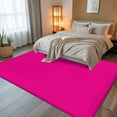 thumbnail image 5 of Rose Pink 5x7 Area Rugs, Farmhouse Solid Pink Color Modern Art Non-Skid Rubber Backing Large Rectangle Rugs - Living Room Bedroom Home Office, Indoor Floor Mat Carpets Washable Rug, 5 of 9