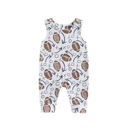 

Cenuakty Baby Boy Girls Summer Jumpsuit Casual Rugby Print Sleeveless Suspender Romper for Newborn Infant