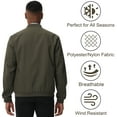thumbnail image 6 of Satankud Men's Bomber Jacket Lightweight Casual Flight Windbreaker Zip Up Coat with Pocket Army 2XL, 6 of 8