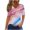 ☃261-Pink, variant on Nuoqisi Women's Fashion Casual Printed V-Neck Short Sleeve T-Shirt - Soft and breathable for daily wear, casual meetups, and versatile minimalist styling