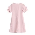thumbnail image 4 of vigerkar Robes d'Été pour Filles T-Shirt Décontracté Col Ras du Cou Manches Pétales Robe de Vacances (Rose, 5-6 Ans), 4 of 9