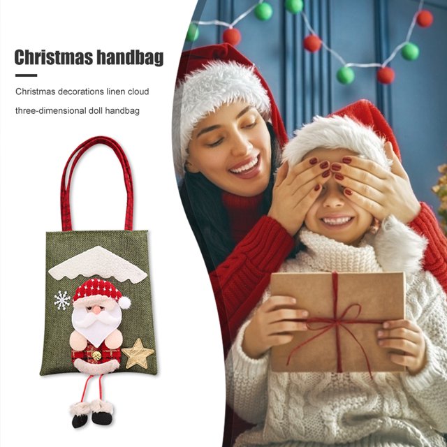 Bolsa de regalo de Navidad con asa muñeco de nieve de Wdftyju Santa Claus elfo muñeco de dibujos animados en 3D muñeco de nube bolsos de decoración para el hogar