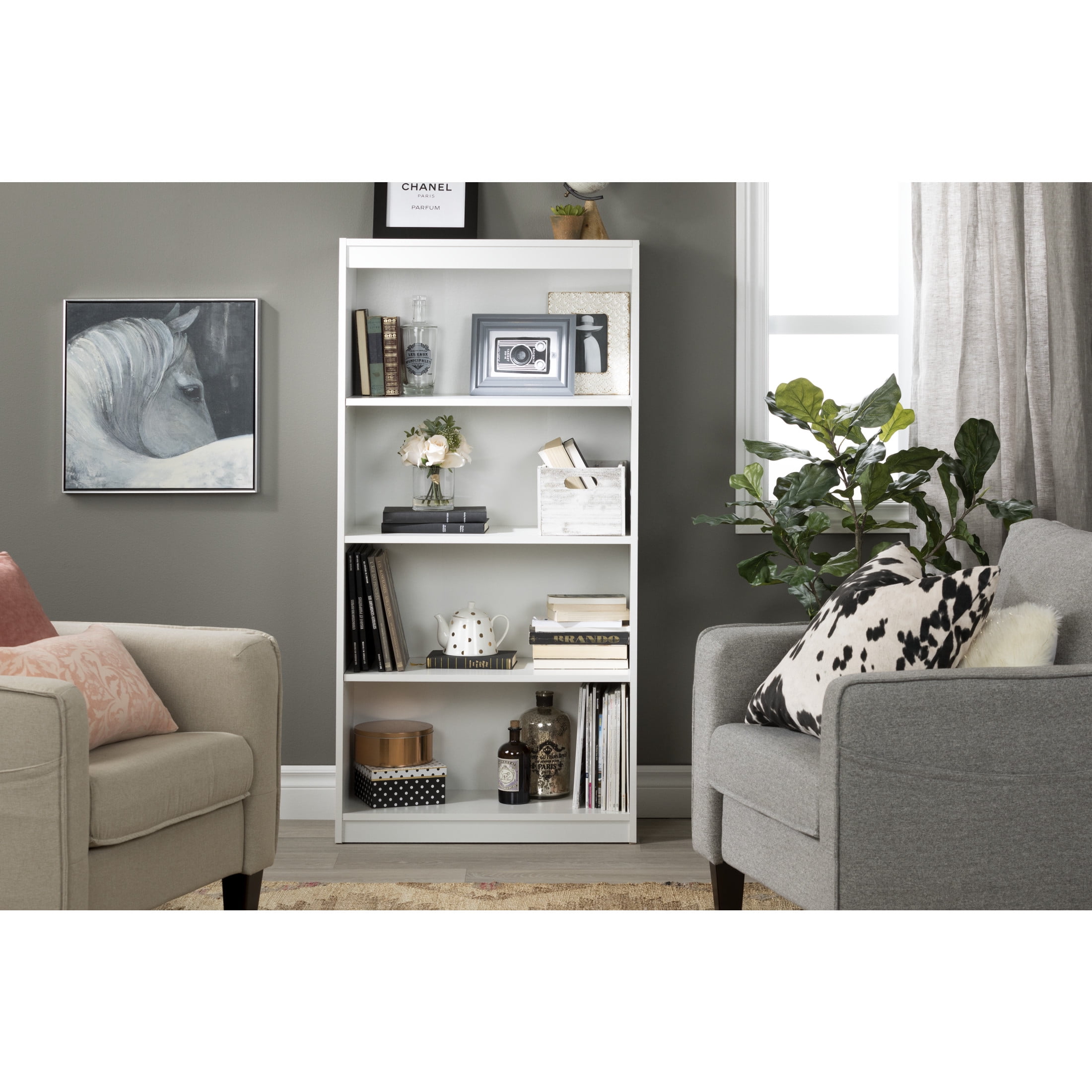 South Shore Axess, Contemporary Bookcase, Standard White