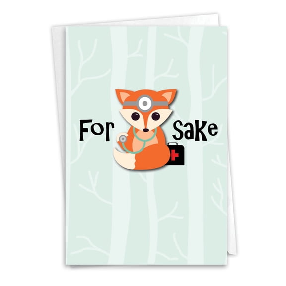 C4676GWG Humorous Get Well Card 'For Fox Sake' with Envelope by NobleWorks