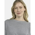 thumbnail image 3 of Time and Tru Women's Tunic Sweatshirt with High-Low Hem, Sizes XS -4X, 3 of 5