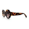 thumbnail image 6 of Womens Classy Mod Round Clout Thick Bevel Deco Plastic Retro Sunglasses Tortoise - Brown, 6 of 8
