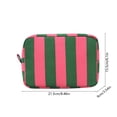 thumbnail image 3 of Stripe Makeup Bag,Easy Clean Simple Design Travel Pouch with Zipper Closure for Trip Office Commute 8.46x3.54x6.1 Inch,Green, 3 of 6