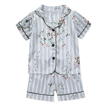 

LHWEN Toddler Boys Girls Set Hallowe-en Christmas Toddler Girls Boys Winter Kids Toddler Baby Girls Spring Summer Cartoon Print Short Sleeve Sleepwear Outfits Pajamas Clothes