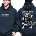thumbnail image 5 of God Is King Double Sided Hoodie – Black Christian Streetwear with Jesus Cross Graphic, Faith-Based Pullover for Men & Women, 5 of 7