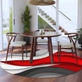 thumbnail image 3 of Round Rugs 6Ft, Red Black Ombre Round Area Rug Washable Indoor Throw Carpet, Modern Abstract Aesthetics Geometric Moire Soft Non Slip Circle Rug for Office Cabinet Home Decor Aesthetic, 3 of 8