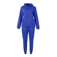 thumbnail image 5 of Fgvctg Sweatsuits Women 2 Piece Outfit Fall Lounge Set Fashion Fleece Sweatsuit Comfy Jogger Sweatpants Oversized Sweatshirts Tracksuits with Pockets Blue XL, 5 of 7