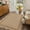 Tan, variant on Scalloped Polyester 3x5 Outdoor Rug Non Slip Neutral Rectangular Black