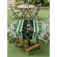 thumbnail image 4 of Outdoor Tablecloth with Umbrella Hole for Patio/Picnic/Party/Camping, Green Black Southwest Waterproof Table Cloth Round Cover Washable, Farmhouse Aztec Boho Ethnic Art (Dia 54"), 4 of 8