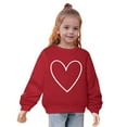 thumbnail image 2 of Spazoro Toddler Girls Pullover Sweatshirts, Love Cute Print Crew Neck Fall and Winter Tops For Kids Girls Boys Red Size 5 T, 2 of 4