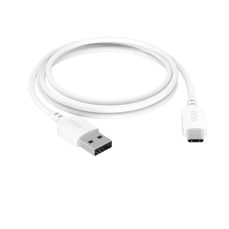 onn. 3' USB-C to USB Cable, White