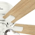 thumbnail image 5 of Hunter 52 inch Indoor Ceiling Fan with LED Lights and Pull Chain - Low Profile Mount White Ceiling Fan, 5 Blades, For Bedroom, Living Room, or Kitchen, Quiet - Crestfield 54207, Fresh White, 5 of 16