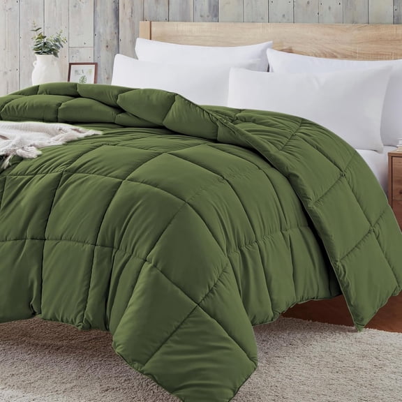 Olive Green Full Queen Size Down Alternative Comforter