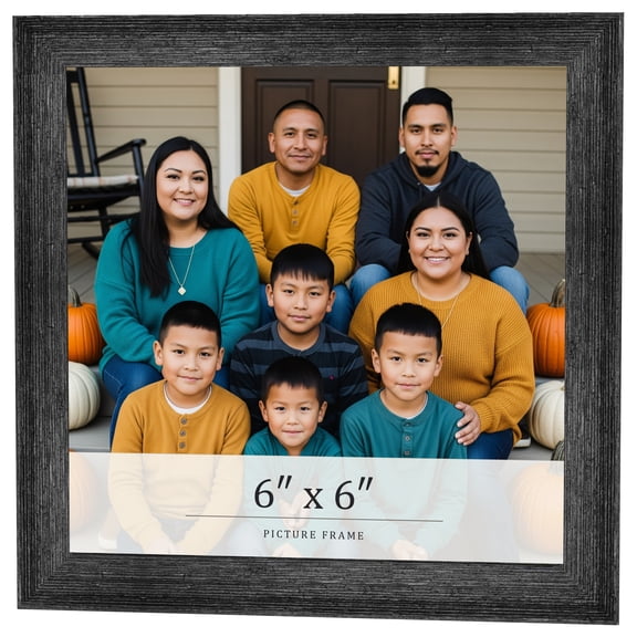 6x6 Frame Black Real Wood Picture Frame Width 1.5 inches | Interior Frame Depth 0.5 inches | Barn