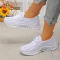thumbnail image 4 of Lace Up Mesh Walking Shoes for Women Lightweight Non Slip Wide Width Athletic Casual Workout Sneakers, 4 of 7