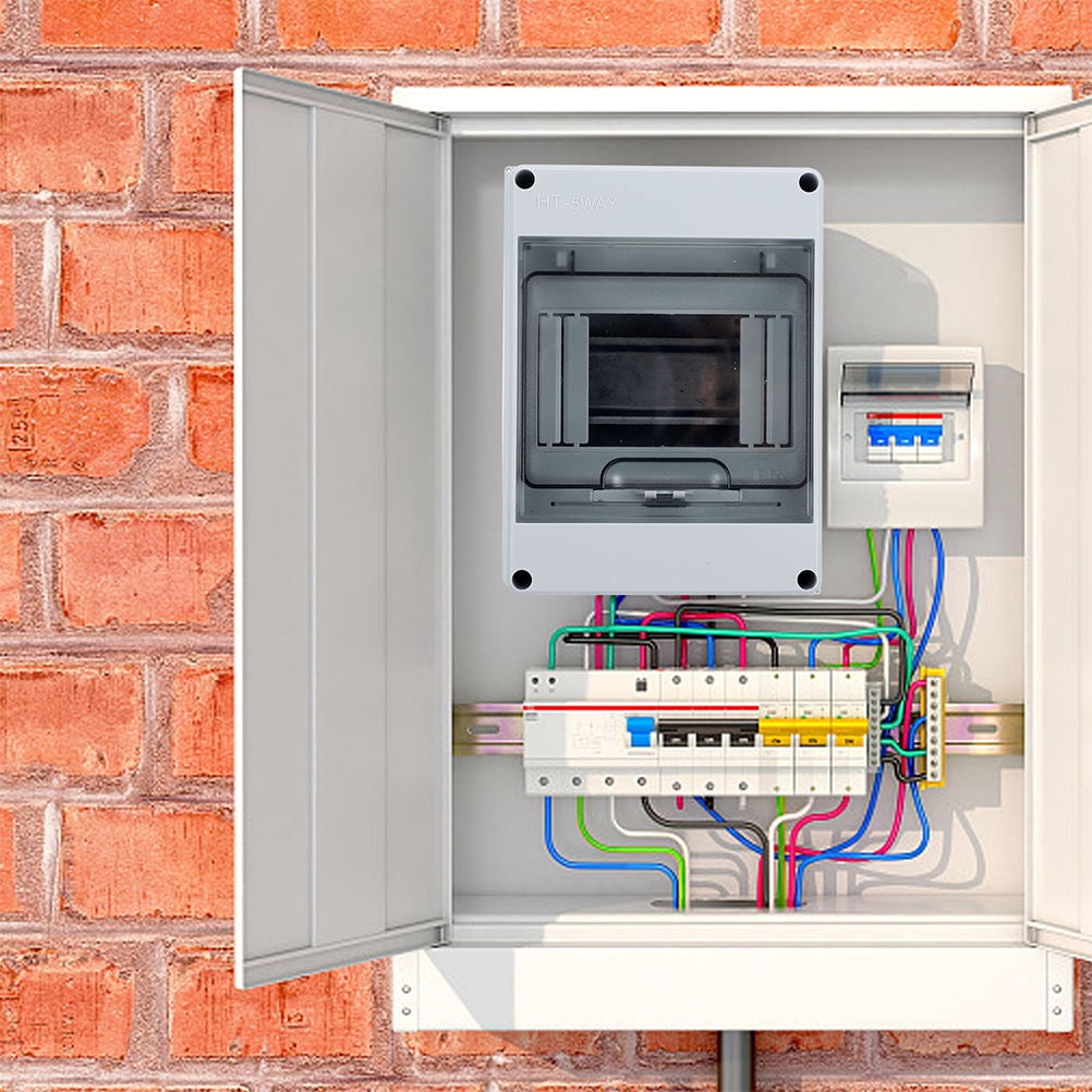 ELAYARD 2-Pack White Weatherproof Electrical Distribution Box with Protective Breaker Panel for Safe Circuit Management