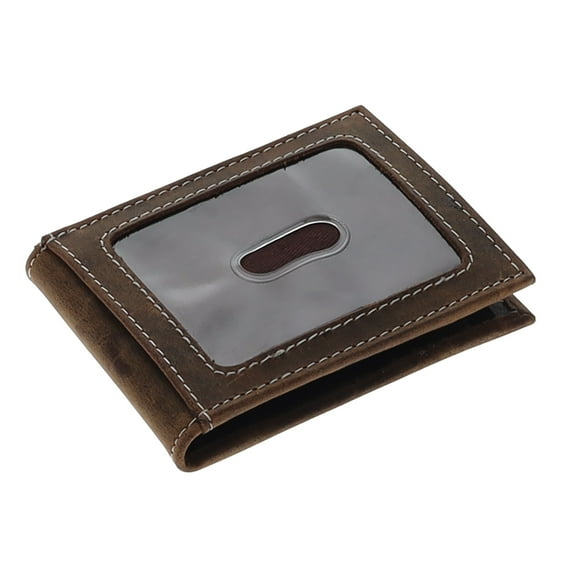 BC Outfitters Bifold Wallet with Magnetic Money Clip - RFID Blocking Leather Wallet - BCOCLIPBRN