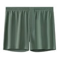 thumbnail image 2 of zeranth Men Summer Ice Silk Shorts Briefs Mid-rise Elastic Waistband Seamless Thin Underwear Loose Fit Wide Leg Sleeping Shorts, 2 of 7