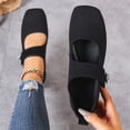 thumbnail image 5 of HTHLVMD Ballerines Mary Jane en Suède, Chaussures à Boucle en Strass, Chaussures Décontractées Confort pour Femmes, Ballerines Classiques pour Femmes à Bout Rond avec Bride à Boucle Sécurisée pour un Port Quotidien Confortable et Stylé, Noir 8.5, 5 of 5